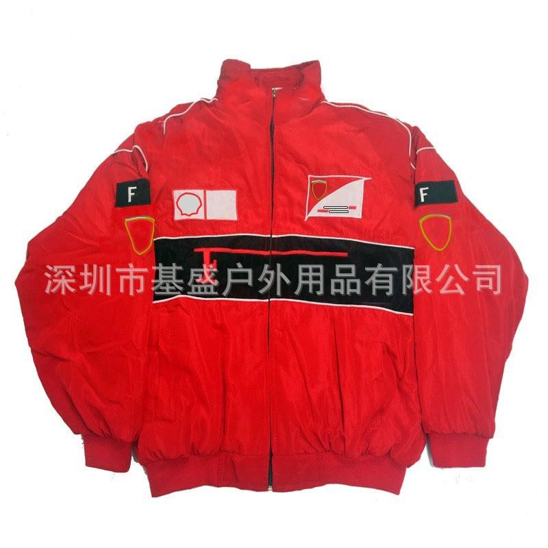 F1 Racing Embroidered Padded Jacket Retro Motorcycle Riding Baseball Coat Unisex