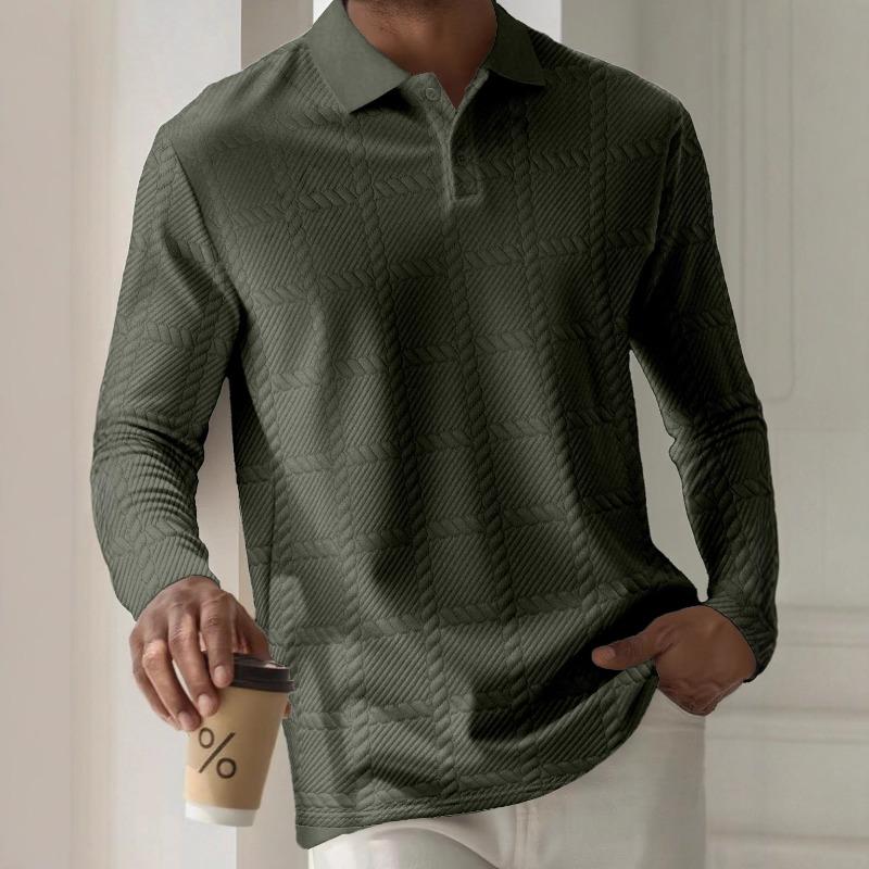 Men's Sweatshirts Spring/Autumn Polo Shirts Textured Men's Sports Polo Shirts