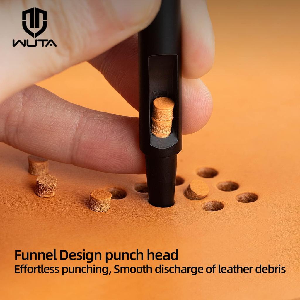 WUTA 10-Piece Hole Punch Set, Round Hole Punching Tools (0.5mm-5mm)