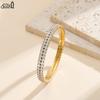 EFFIE QUEEN Edelstahl 18 Karat Gold Doppellagiges Zirkonia Tenniskettenarmband Idealer Schmuck für Frauen Hochzeitsfeier STKB15