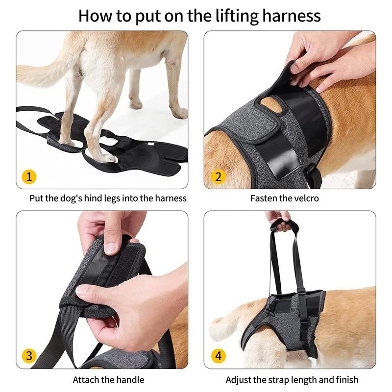 Adjustable Dog Lift Harness for Large Dogs Soft Padded Pet Rear Leg Support for Old Disabled Joint Injuries Dog Back Leg Hold