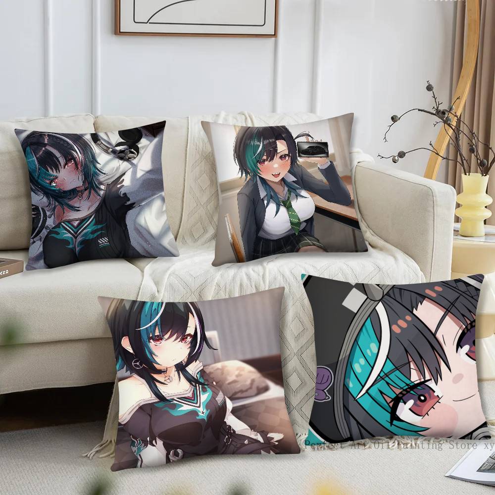 Rindou Chihaya Anime HHololive Pillow Case Fashion Square Pillowcase Bedroom Sofa Room Ins Decoration Leisure