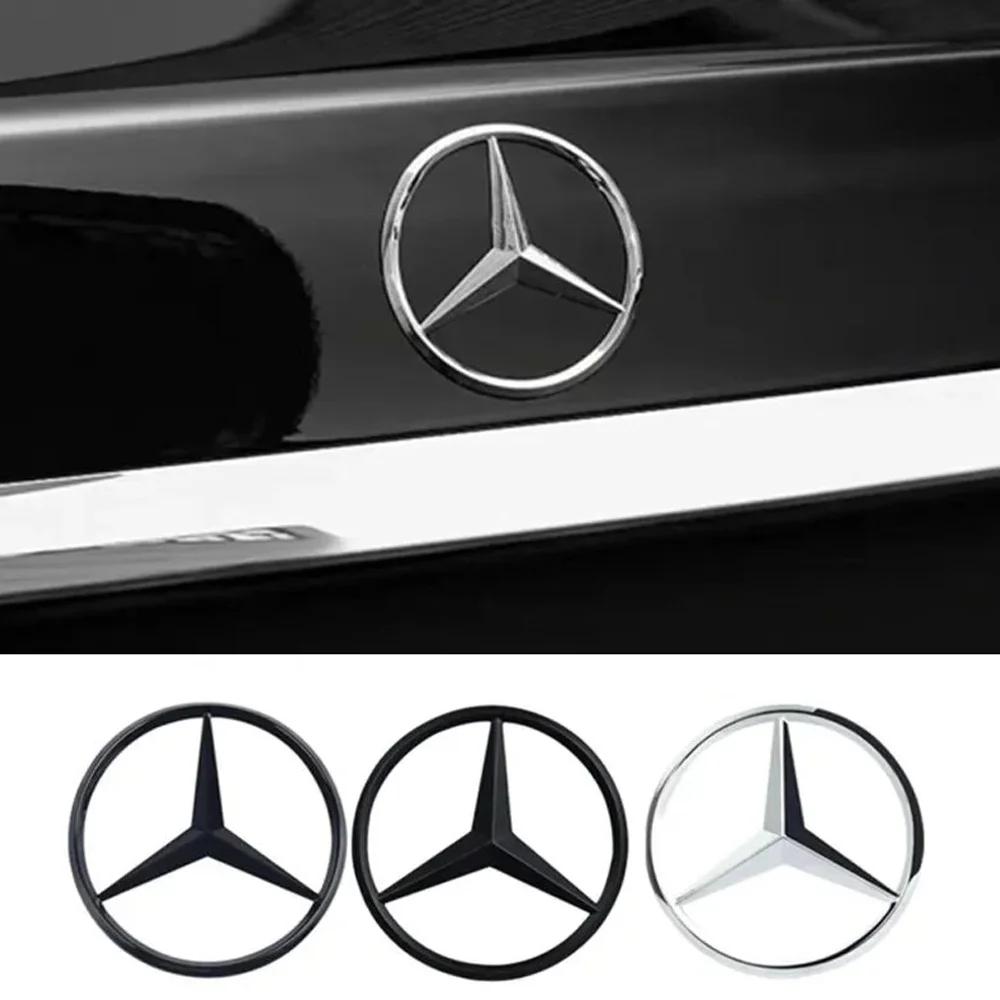 FFYE5 90mm ABS Chrome Black Logo Mercedes Emblem Rear Star Badge For Mercedes Benz W203 W206 W212 X253 W167 W166 W247 GLC GLE