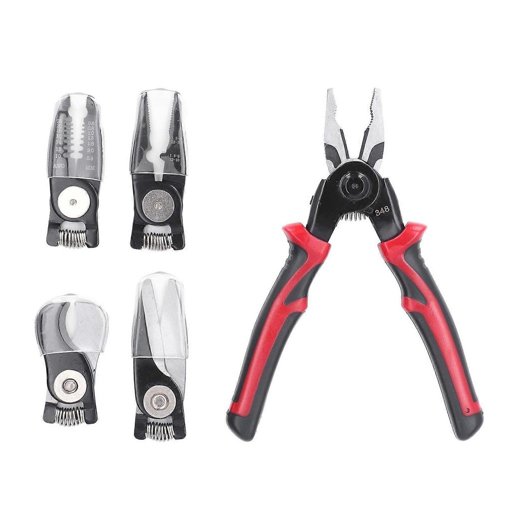 Multifunctional Pliers Set 5 in 1 Combination Interchangeable Pliers Kit for Cutting Stripping Crimping Edge Cruising