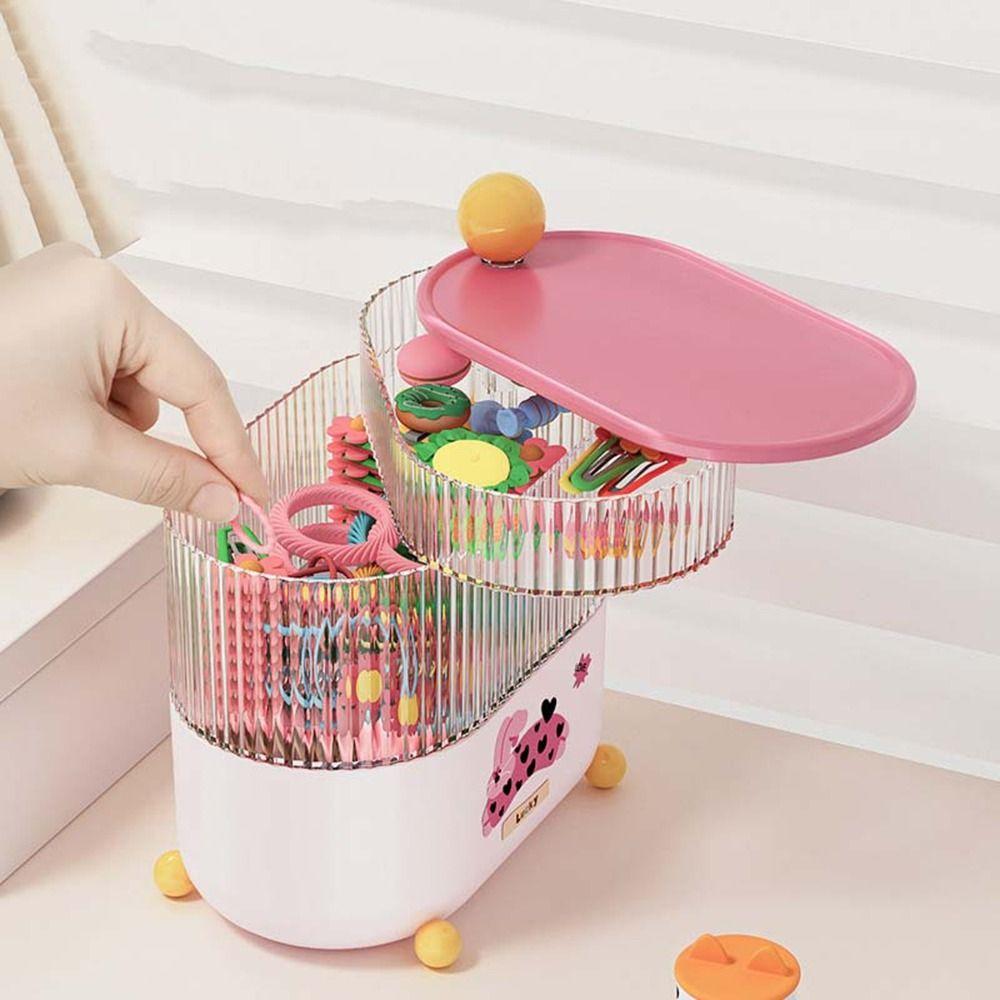 Dustproof Eye Shadow Storage Box Plastic Earrings Ring Box Rotatable Makeup Brush Holder  Vanity