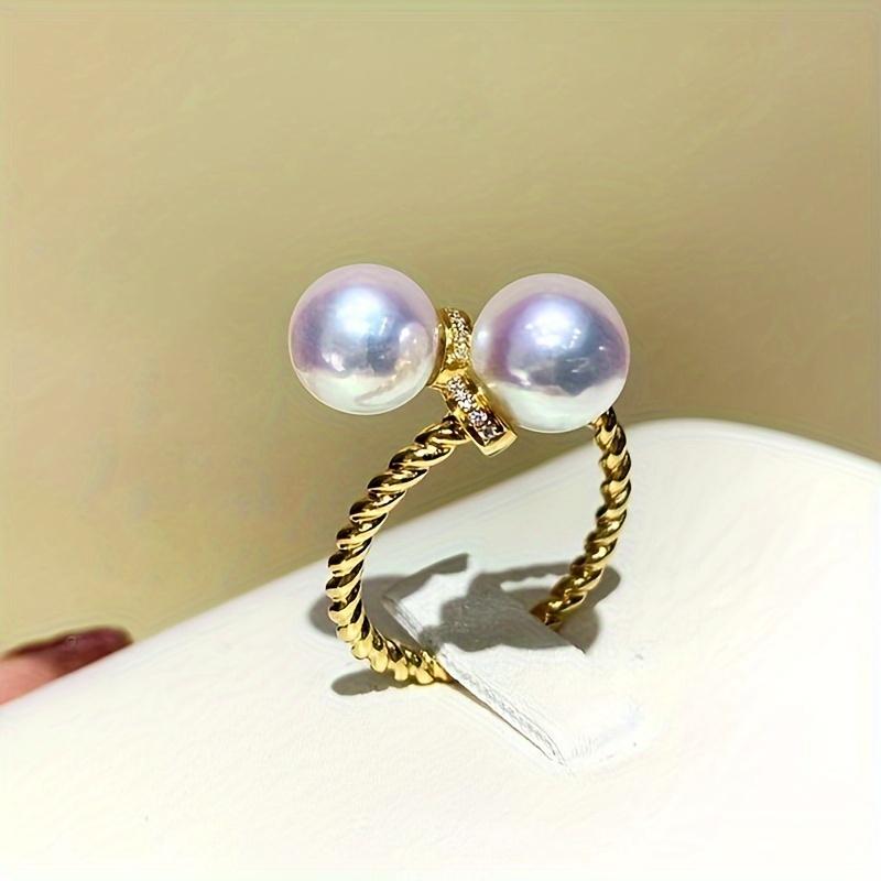 1pc Vintage Wrap Ring Inlaid Artificial Pearl Symbol Of Fashion And Beauty Match Daily Outfits Party Accessory Adjustable Ring