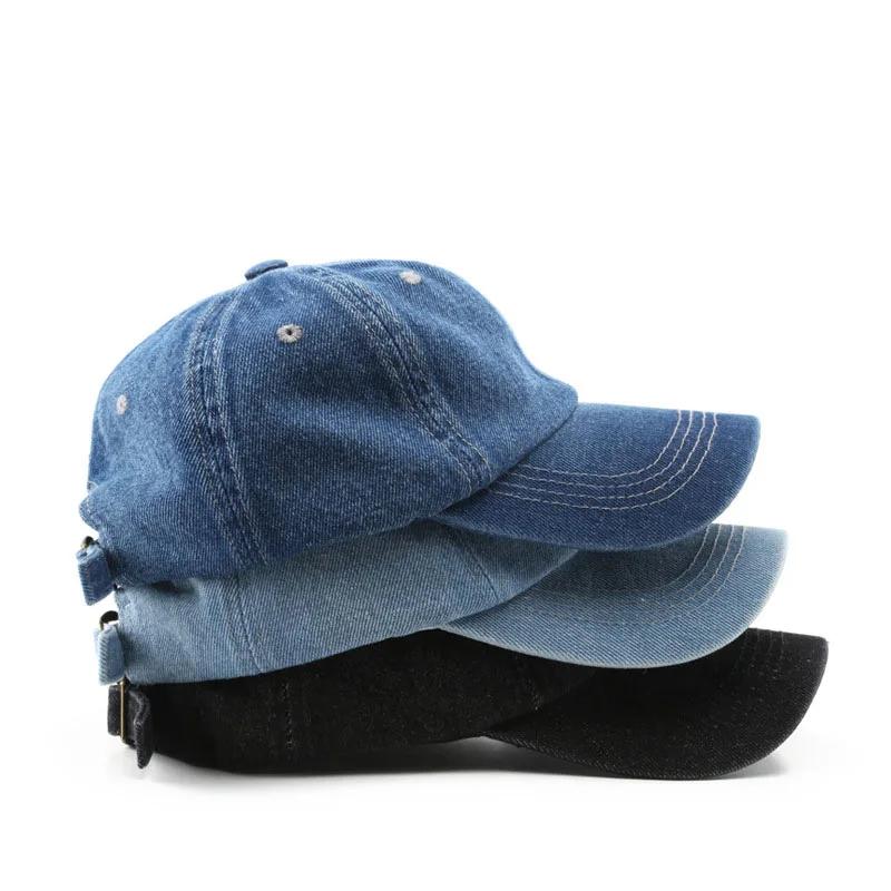 Baseball Cap Japanese Style Women Men Hat Solid Simple Denim Couple Hat Outdoor Sunscreen Sunshade Cap Spring Autumn Female Male