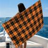 Orange Black Plaid Beach Towel Ultra-fine Fiber Quick Drying Absorbent Beach Swimming Vacationvacation Essentials Gifts