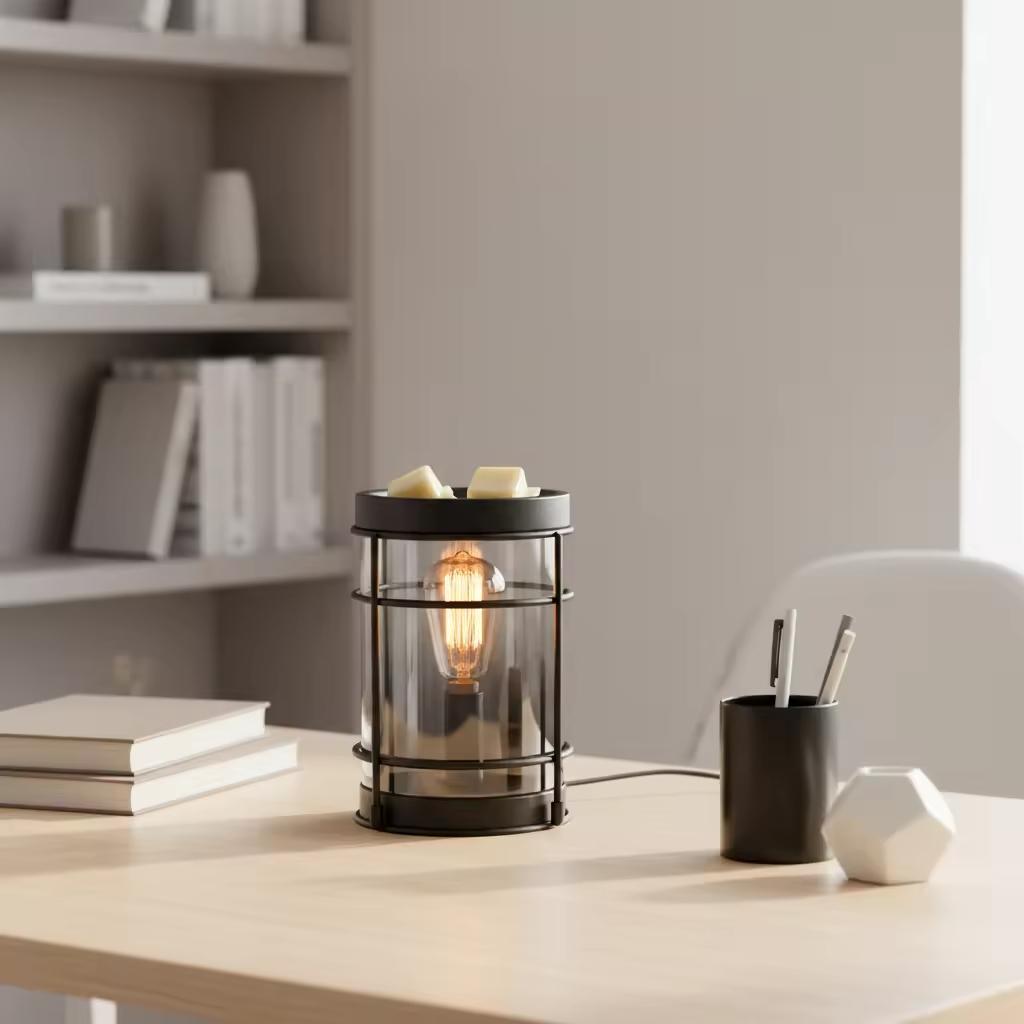Best-selling Metal-glass Scented Lamp Bulb Electric Furnace Scented Candle Heater Home Decoration (Blue,One Size)