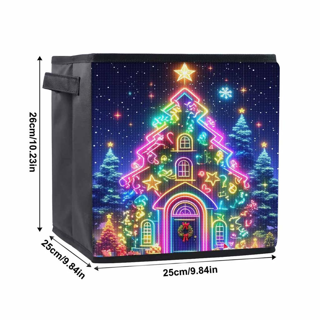 A Glowing Little House 5D Diamond Painting Storage Basket Full Round Drill Mosaic Diamond Embroidery Cross Stitch Kits Home Decor Home Decor