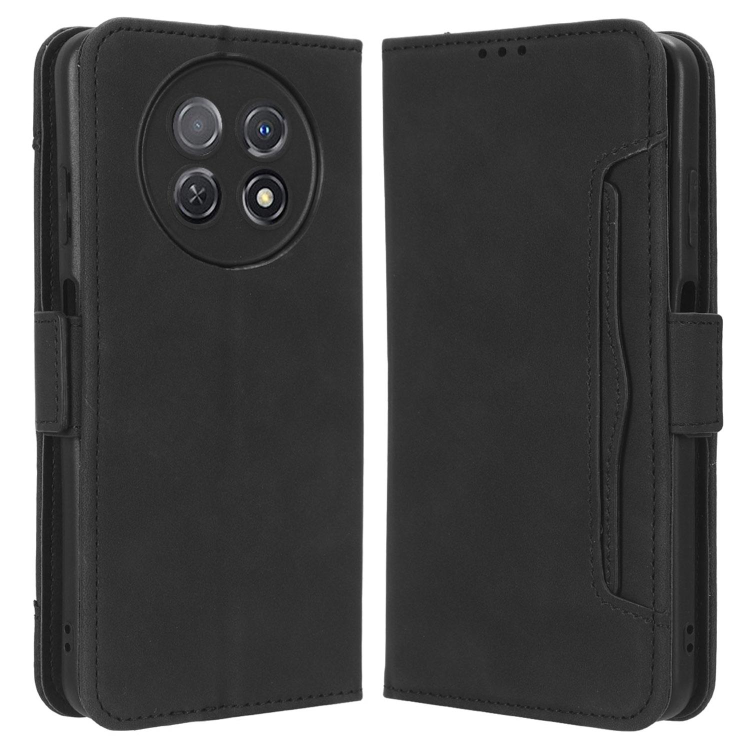 

Для Huawei nova Y91 4G/Enjoy 60X Чехол-кошелек с несколькими слотами для карт, чехол-подставка для телефона из искусственной кожи Black