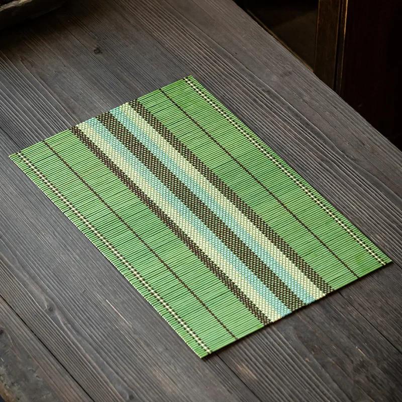 Bamboo Tea Mat Home Desktop Kung Fu Teaware Anti-scald Heat Insulation Cushion Kindergarten Dining Table Decoration Mats