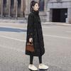 Winter Women Korean Puffer Jacket Stand Collar Windproof Coats Long Parka Thickened Warmer Buttons Big Pockets Cotton Jacket