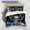 3pcs Custom Name Cartoon Inter Milan Bedding Set Duvet Cover Closure Includes 1 Duvet Cover & 2 Pillowcases for All Seasons Bedroom Decor