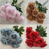 Realistic Sevenhead Rose Hotel Window Display Artificial Flowers For Wedding Decor And Photography Props