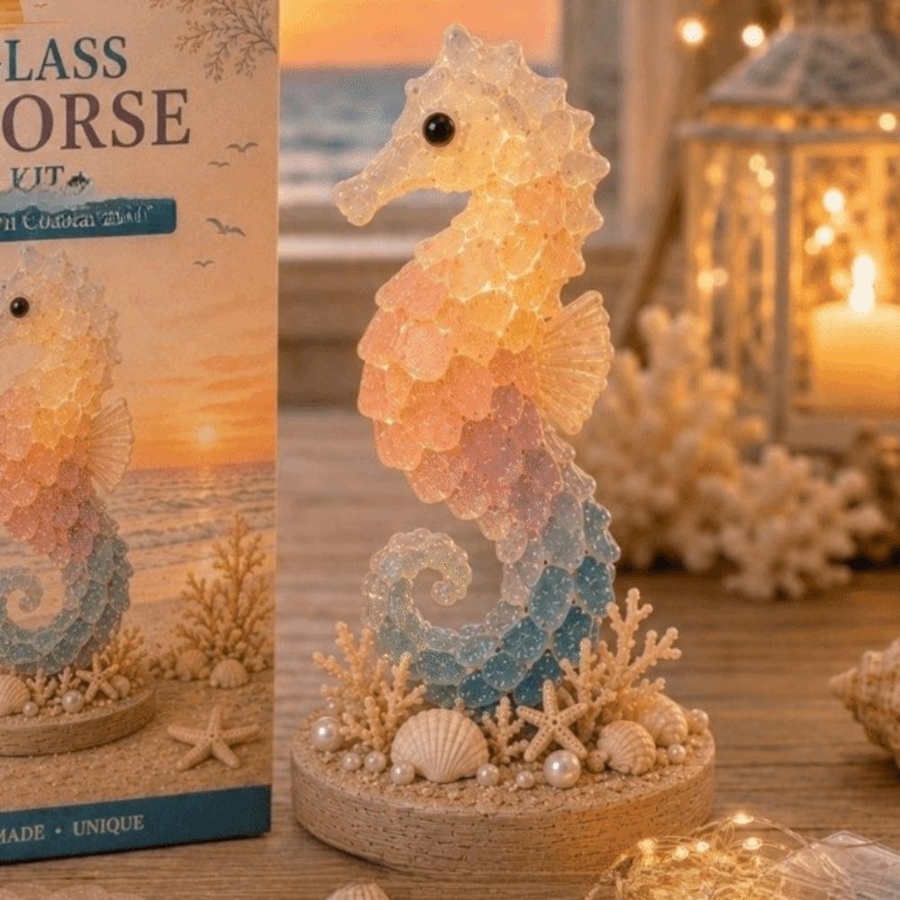 Handmade Sea Glass Art Kit Tortoise Jellyfish Sea Animals DIY Material Kit Home Decor