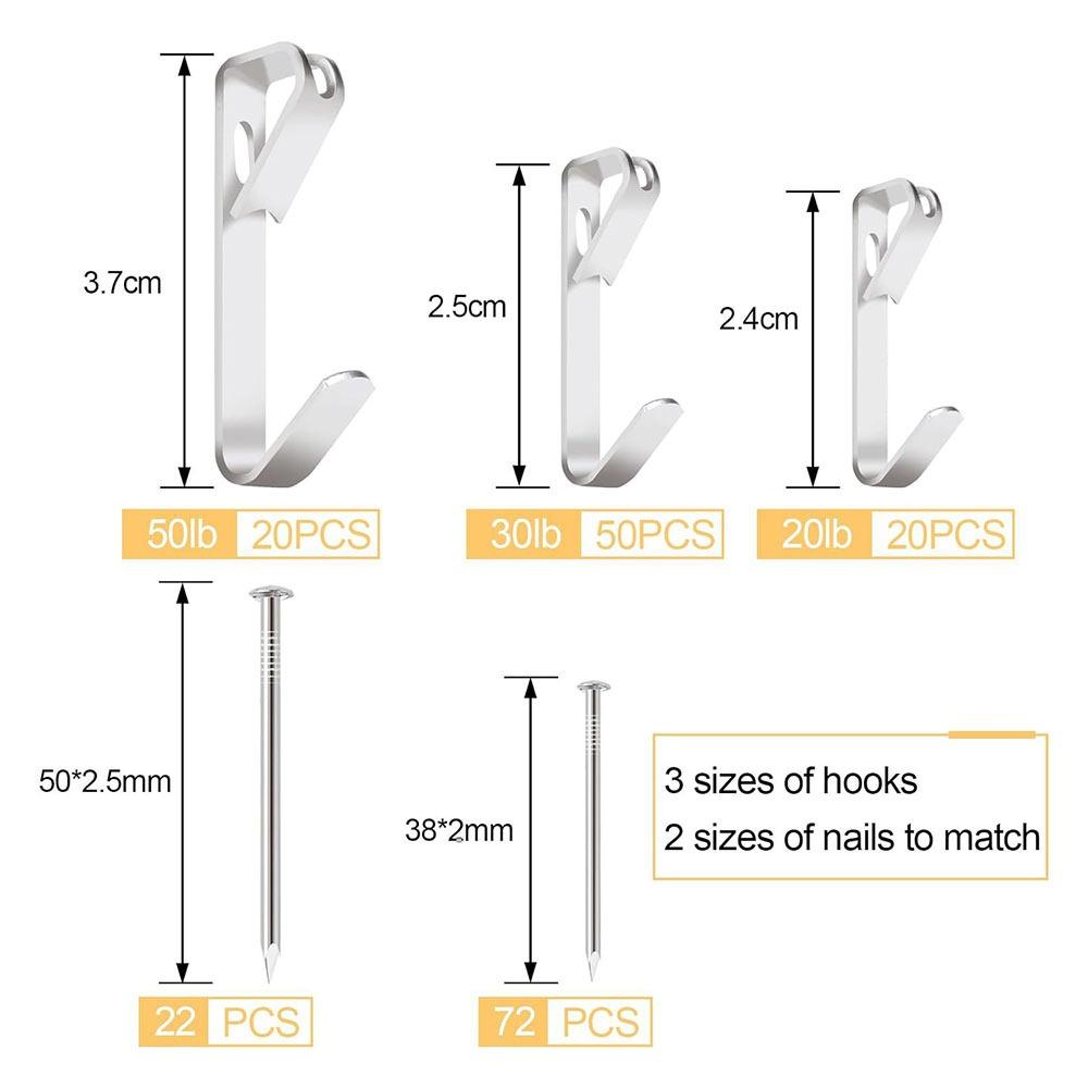 Wall Mounting Photo Frame Hooks With Nails Clocks Clothes Traceless Hooks  for Home Office