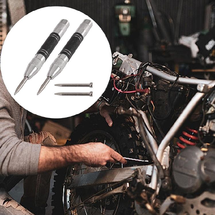 2Pcs Automatic Centre Punch Metal Steel Spring Loaded Center Hole Punch Automatic Center Hole Punch Nail Punch