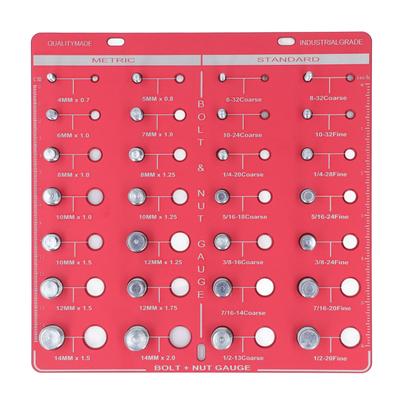 Nut and Bolt Thread Checker 7.9x7.9in Identifier Gauge Aluminium Alloy Easy Operation Accurate