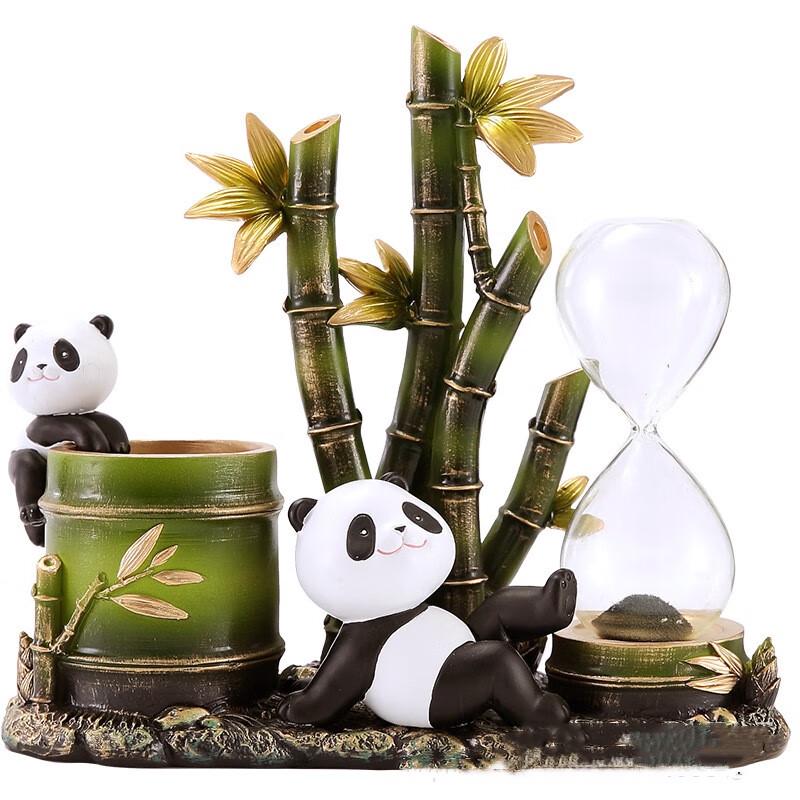 

Panda Hourglass Bamboo Pen Holder