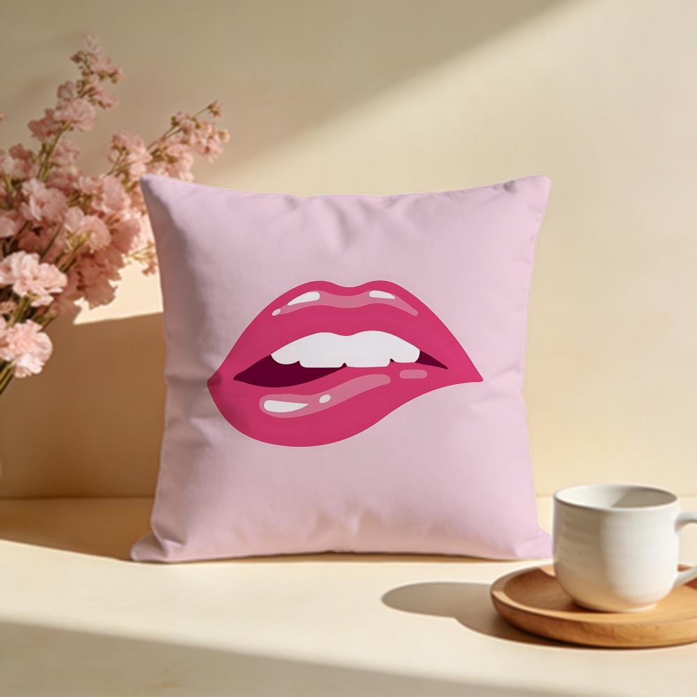 Classic Red Lips Cushion Cover Soft Pillow Cases for Home Bedroom Living Room Sofa