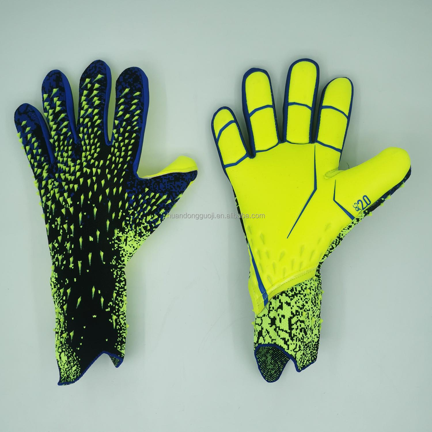 Breathable Football Goalkeeper Gloves Youth Sports Gloves Rubber Latex Outdoor Protection Finger Protection Training Use Child 6 флуоресцентный зеленый
