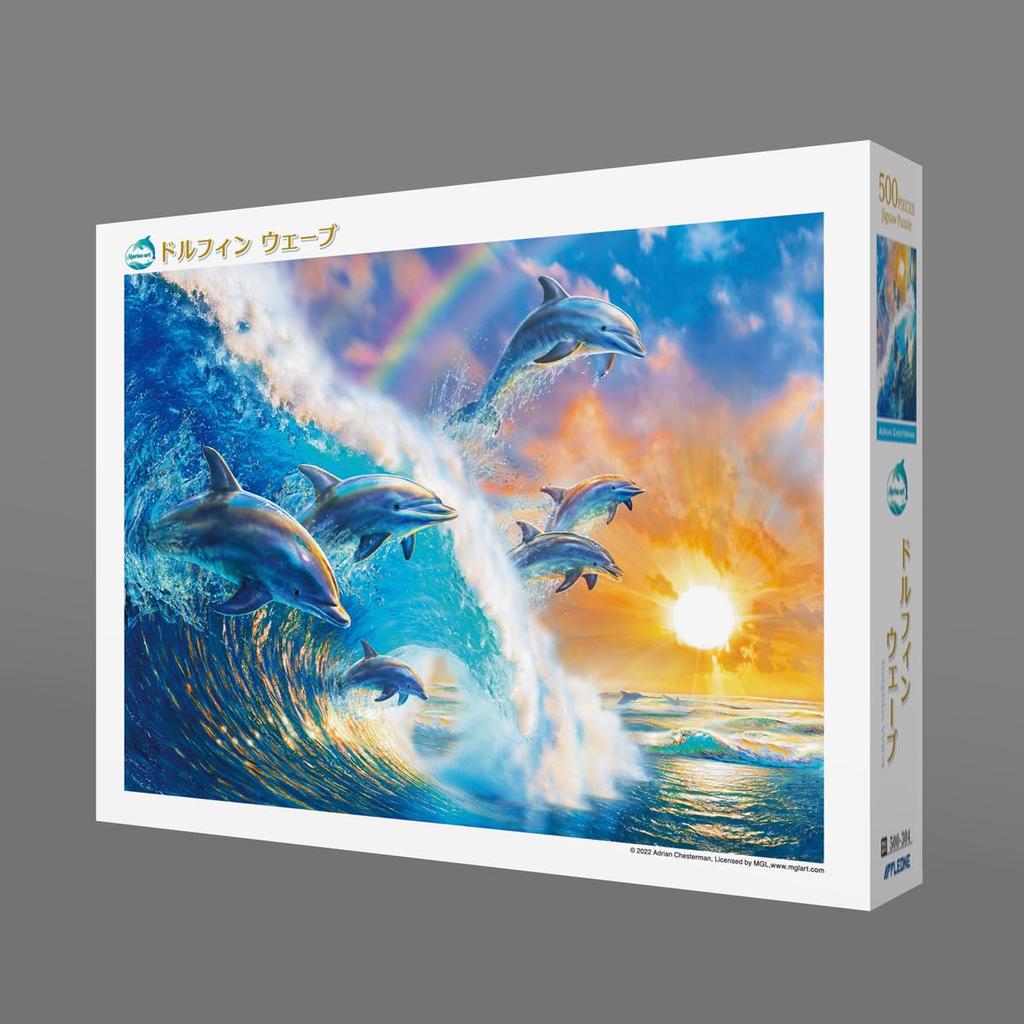 APPLEONE Dolphin Wave x 38 Jigsaw Marine Made in Japan 500-304 (Adrian Chesterman) 500-Piece (53 cm) Puzzle, Art,