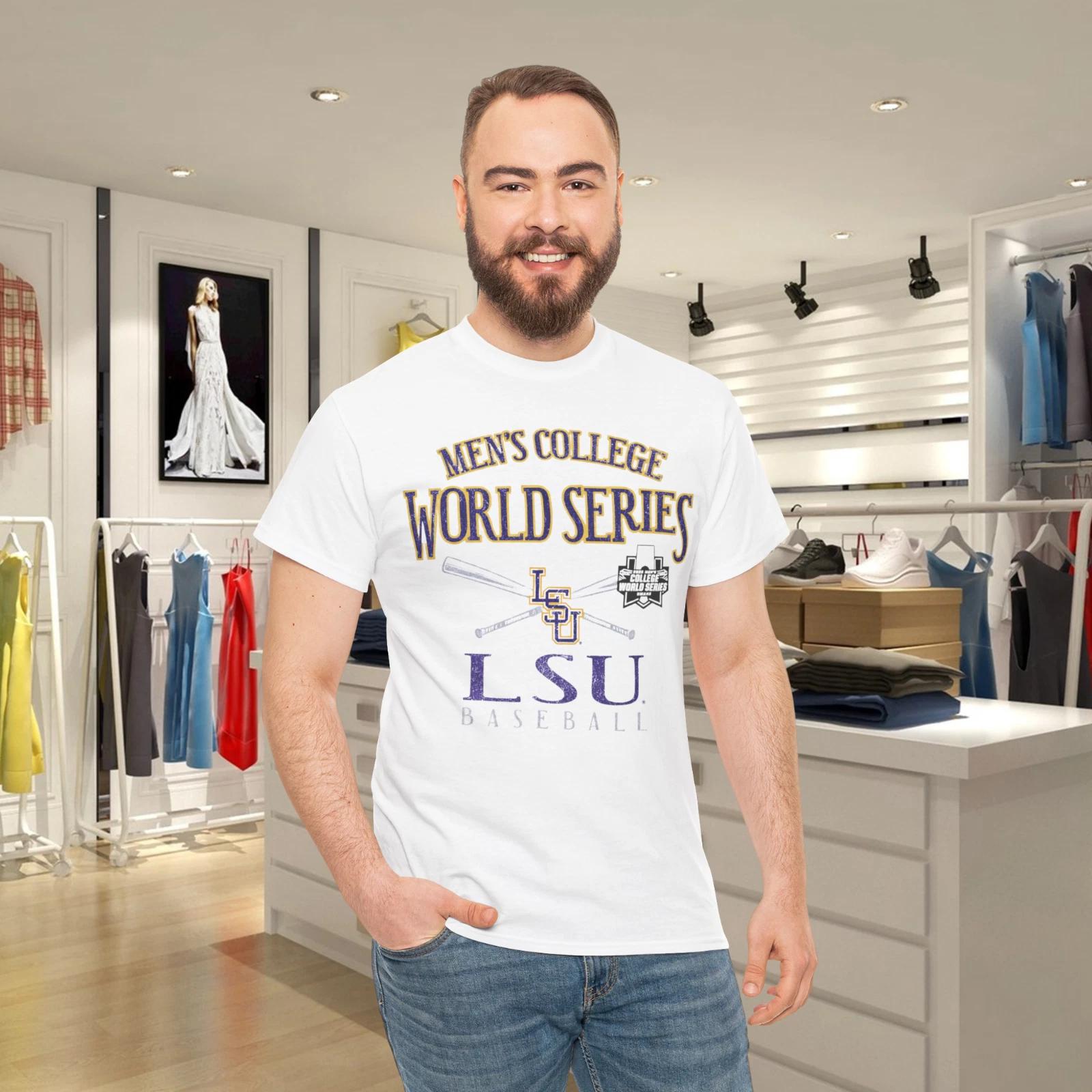 LSU Tigers MCWS 2025 Baseball Vintage White T- Shirt M