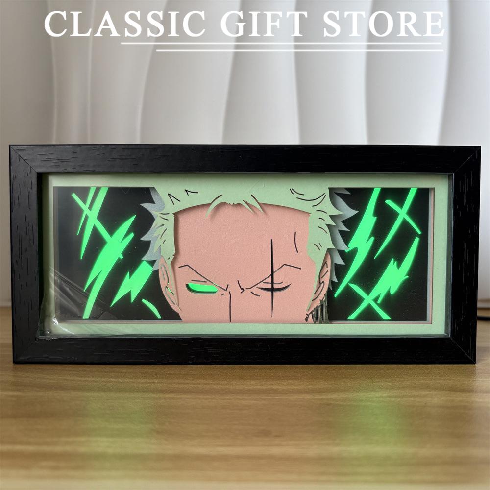Black Photo Frame Kaneki Ken Cartoon Paper Carving 3D Anime Lamp LED Light Box Action Figure Room Decoration Lamp Christmas Gift