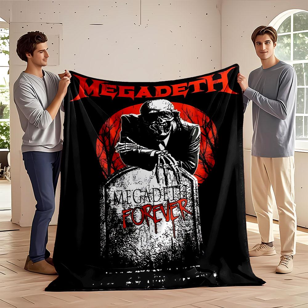 Megadeth Skull Grave Design for All Seasons Blanket Lunch Break Throw Gift