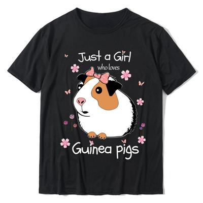 Sadece Gine Domuzlarını Seven Bir Kız Tişörtü Kawaii Evcil Hayvan Sever Hediye Grafik Tişörtler Unisex Unisex Karikatür Çift Sokak Giyimi Ropa Mujer