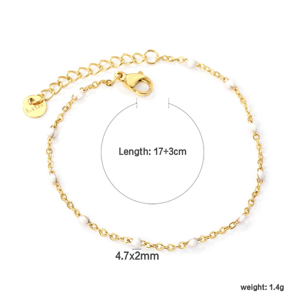 Color Epoxy Bracelet Beach Vacation Wind Fine Strip Bracelet Fashion Versatile Stainless Steel Hand Jewelry Women