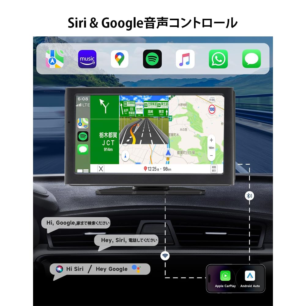 7 Inch Wireless CarPlay & Android Auto Display Audio Rear View Monitor Mirror Youtube