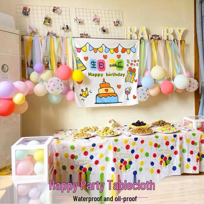 Kids' 1st Birthday Party Tableware Set: Plates, Dessert Table, and Tablecloth