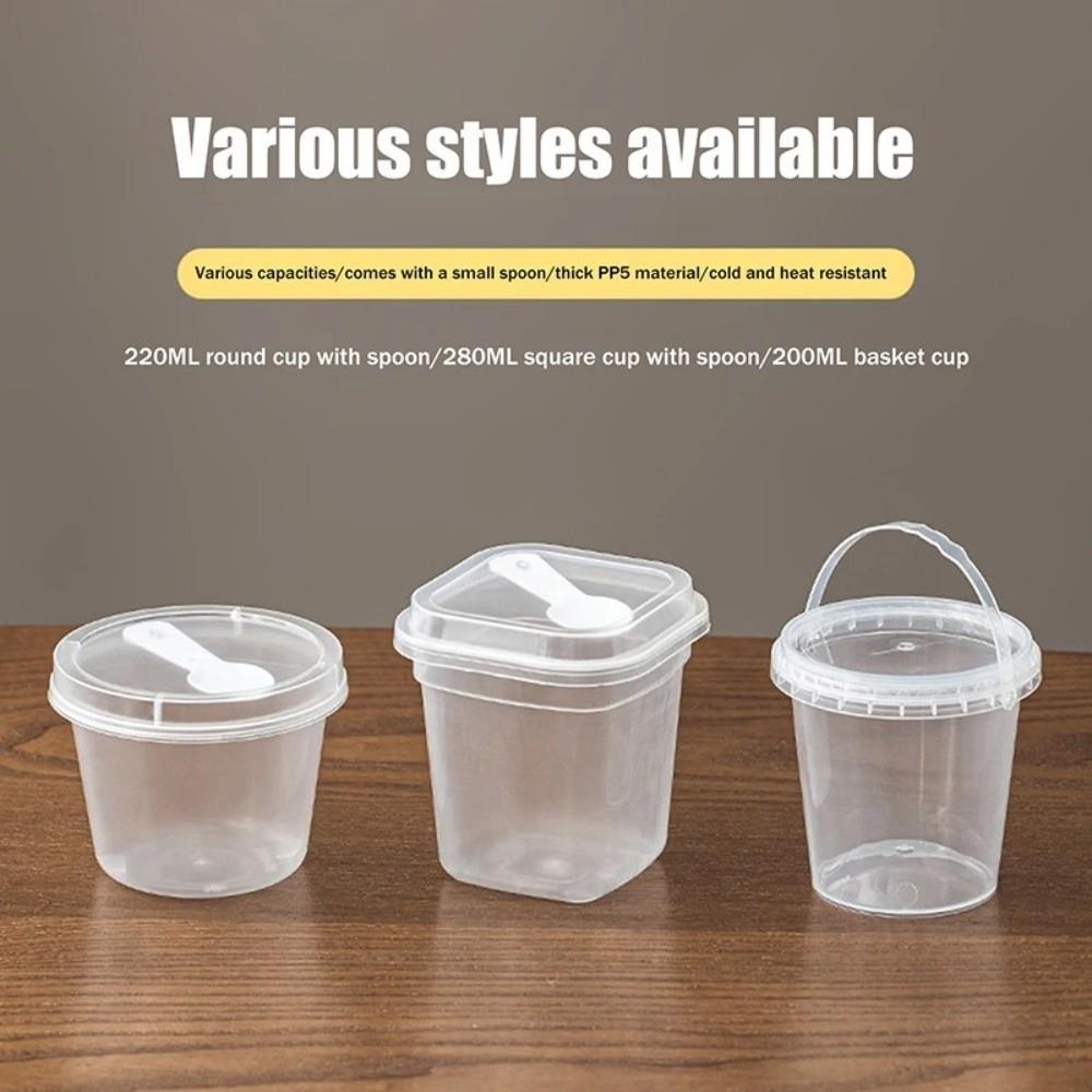10Pcs With Spoon Transparent Cup Transparent Yogurt Cup New Pudding Cup  For Dessert Ice Cream