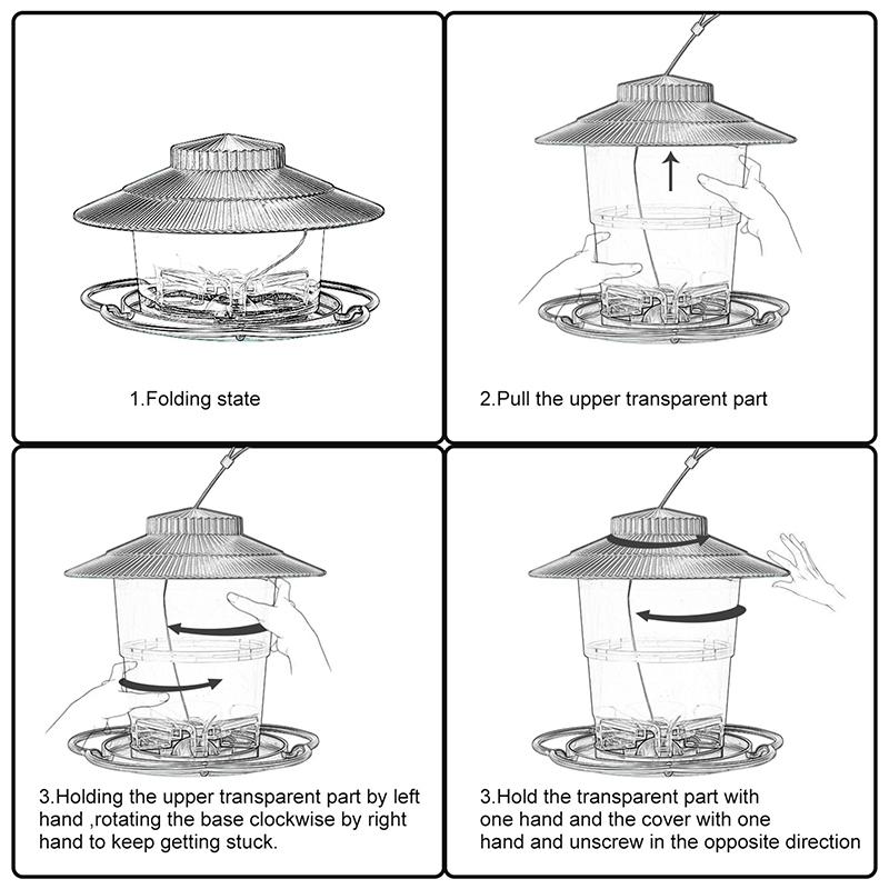 Hrănitor pentru păsări Instrument automat de hrănire pentru picioare Hrănitor pentru păsări în aer liber Hrănire cu nuci agățat Suport pentru distribuitor cu găuri multiple Recipient pentru alimente