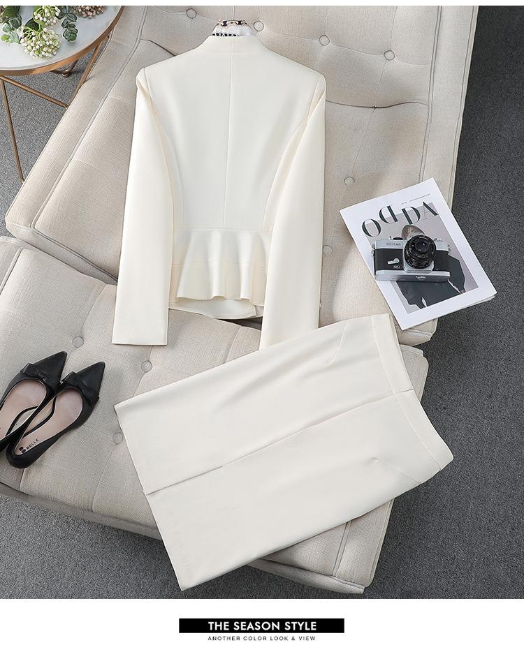 Zihong Women's High-End Autumn/Winter Professional Suit Set - Elegant Formal Skirt for Interviews and Beauty Salons