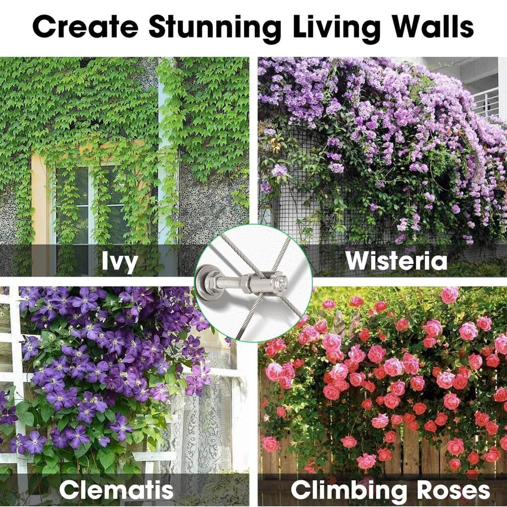 10 Pieces Trellis Crosshead Hubs Climbing Plants Kit Stainless Supports Expansion Anchors