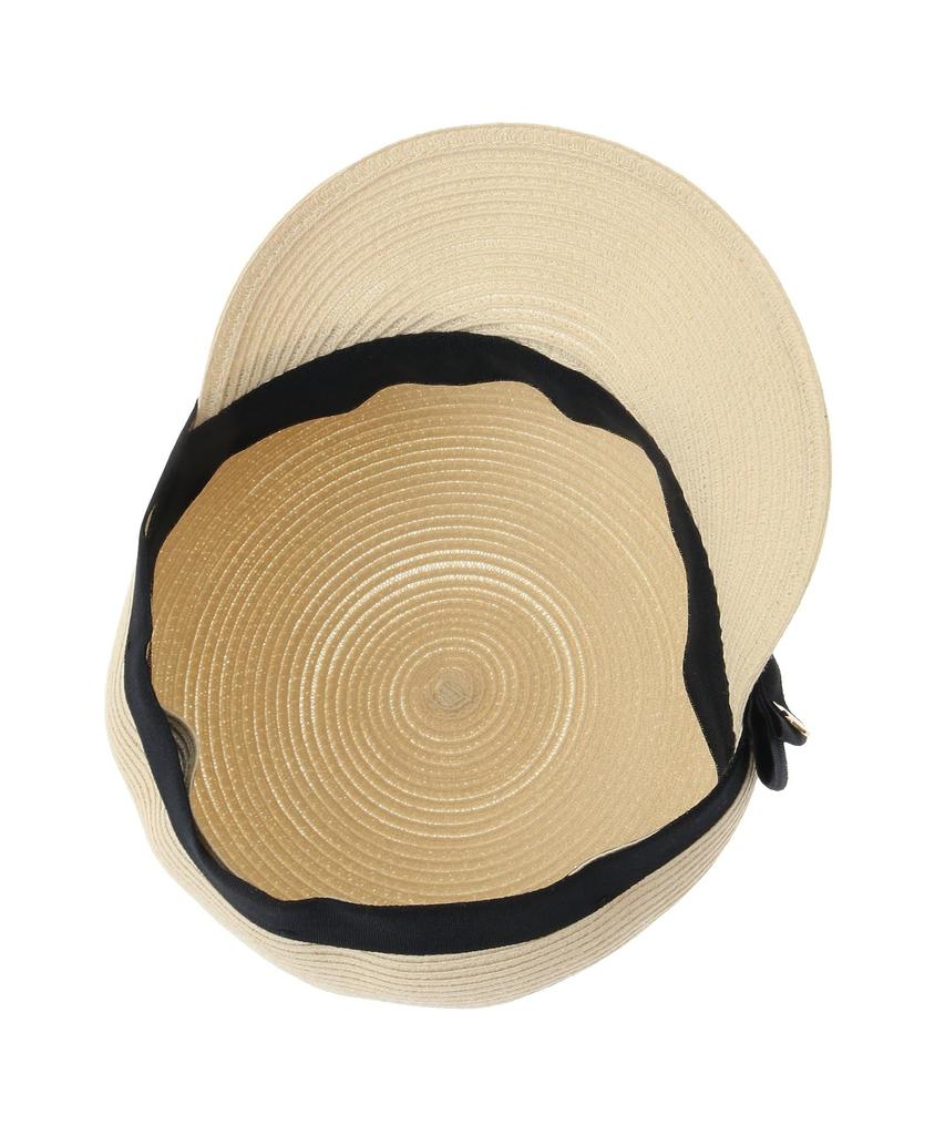 [Maison De Fleur] Cap Grosgrain Ribbon Newsboy Cap for Women, Black