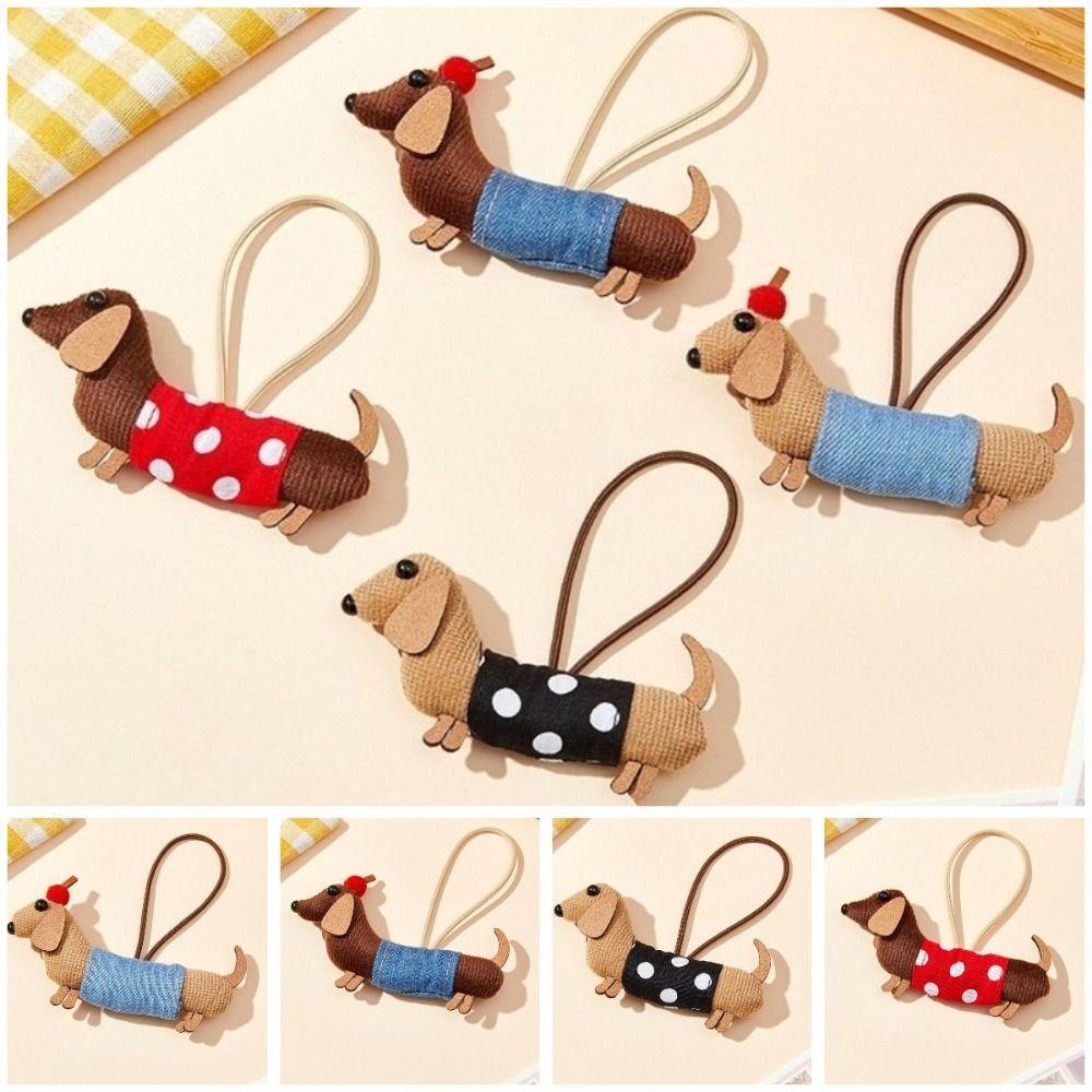 Cute Korean Sausage Dog Hair Clip Side Bangs Duckbill Clip Hair Loop Hair Rope Hanging Rope Grabbing Clip Headband Accessory New
