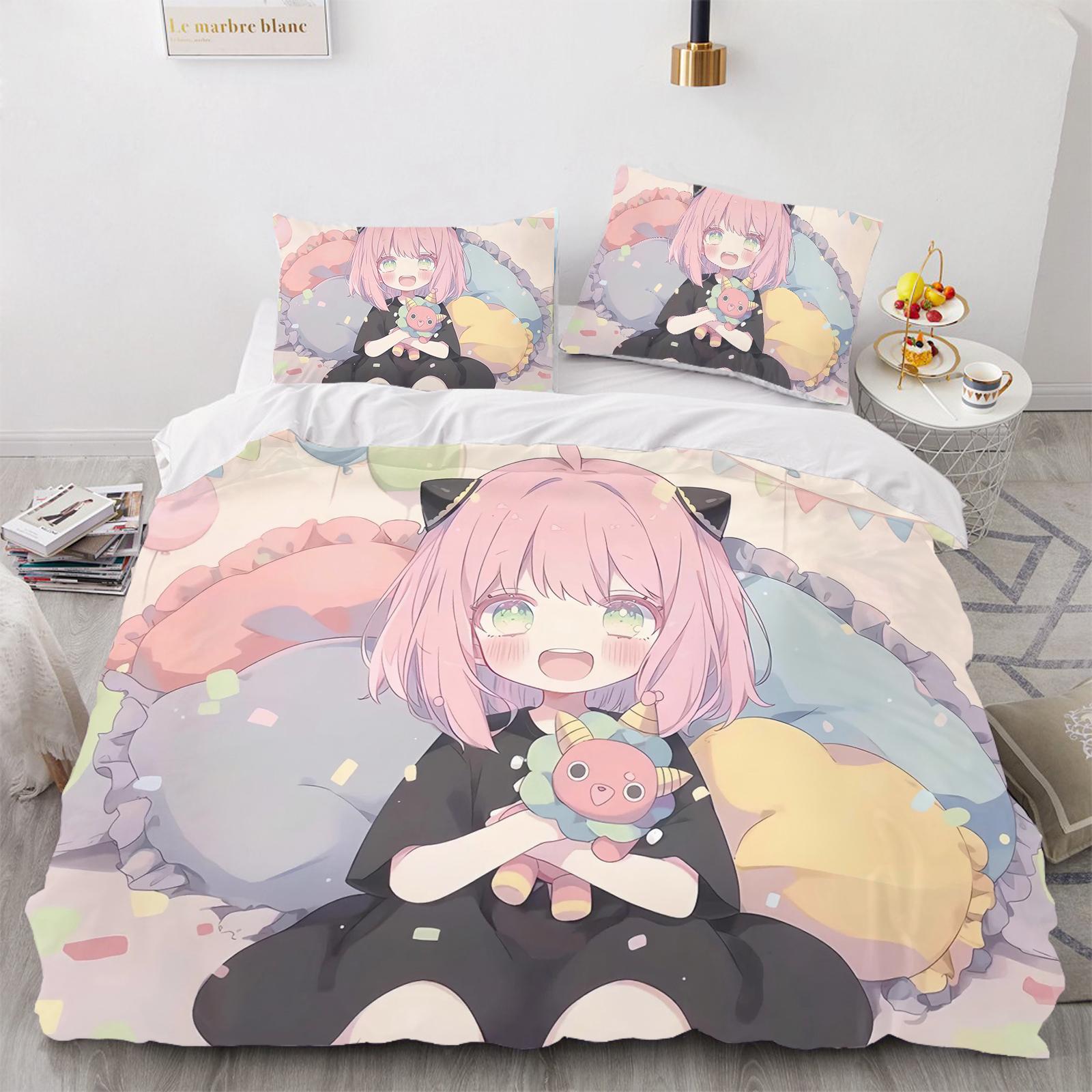 

Comforter Spy×Family Anya Forger Comforter Bedding 3D Children S Bedding Set 3-Piece 1 King Size Comforter (quilt)-EU Single(135*200cm)3pcs