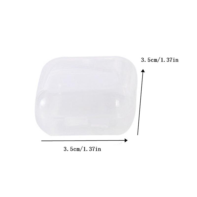 Mini Plastic Storage Box Square Transparent Flip Portable Pill Container Jewelry Holder Earrings Small Packaging Display Case