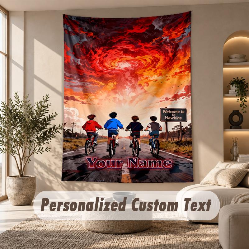 Tapestry Custom Name Text, Wall Hanging Tapestry Home Room DecorStranger Things