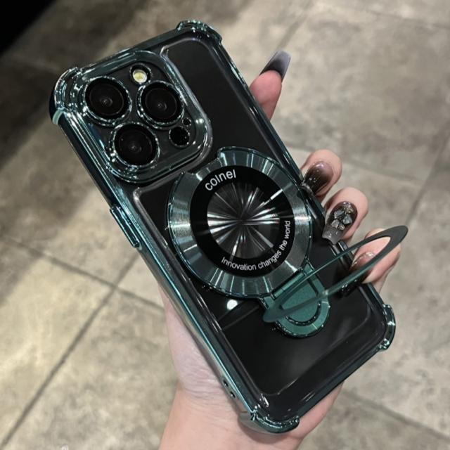 

Роскошный чехол-подставка с гальваническим покрытием для iPhone 16E 15 Pro Max, прозрачный чехол для телефона для iPhone 11 12 13 14 Plus, защитная крышка iPhone 16 Plus