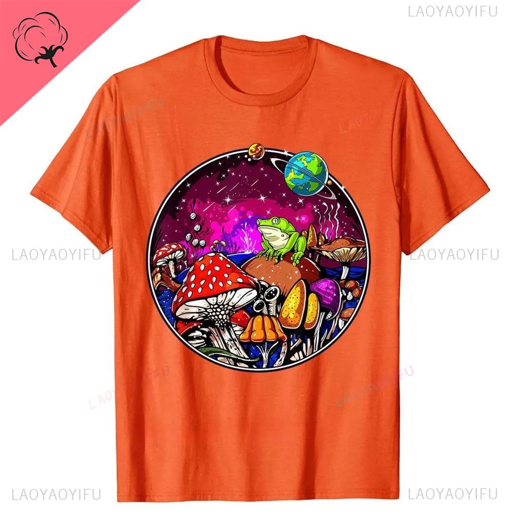 Zauberpilze Psilocybin Pilze Shrooms Lässige T-Shirts Premium Baumwolle Herren Oberteil T-Shirts Slim Fit Neueste Sommer Kurzarm