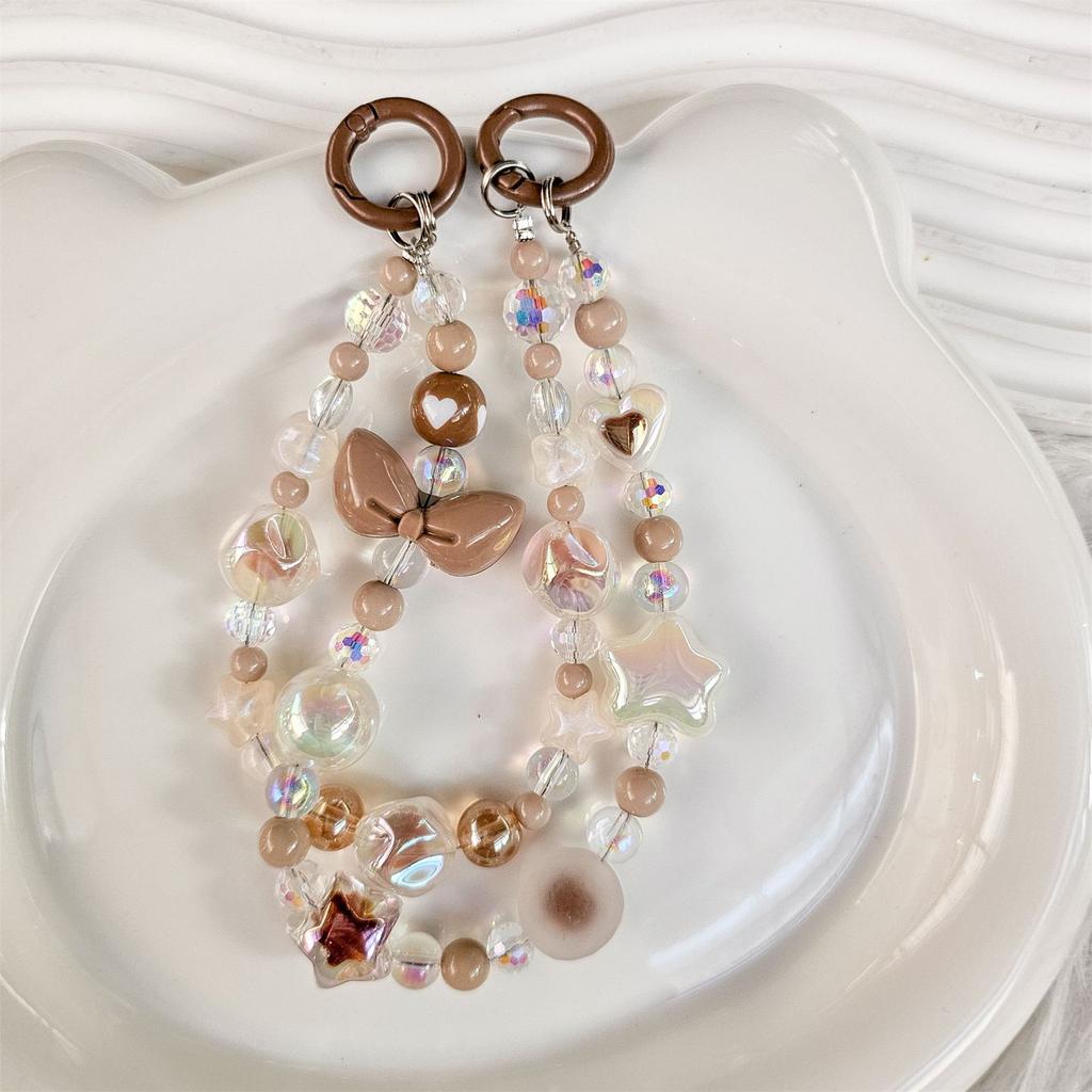 Handmade Beaded Phone Chain Pendant Telephone Lanyard Cellphone Rope Bracelet Fashion Keyring Keychain For Women Jewelry