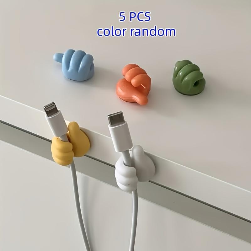 

5PCS Thumb Cable Organizer, Self Adhesive Cord Clip, No Drill Wire Management for Desk Home Office, Kitchen Gift білий