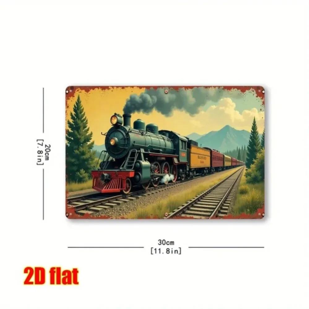 Vintage Southern Railroad Metal Sign - 2D Rustic Train Mountain Art for Home Living Room Decor