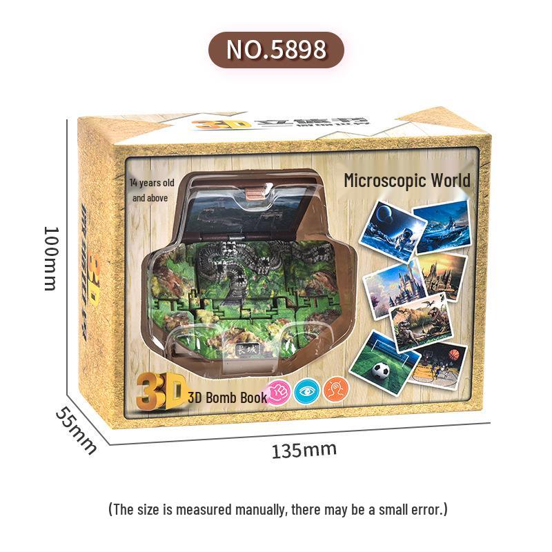 3D Dinosaur & Space Astronaut Pop-Up Keychain Book: Educational, Creative Decompression Toy