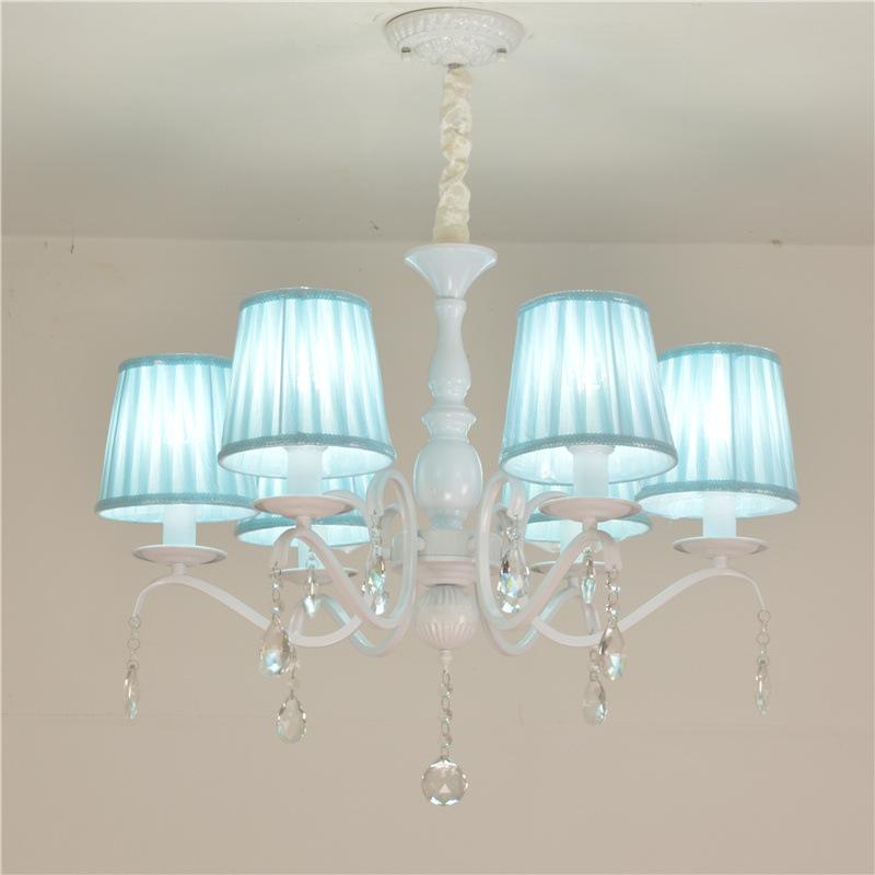 

Романтичная детская комната для молодой девушки, светодиодные люстры Droplight для спальни принцессы с розовыми кристаллами, 6 ламп, 90-260 В